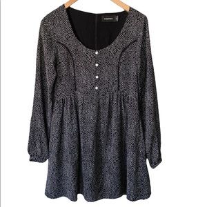 MINKPINK Black and White Mini Dress with Dot Print